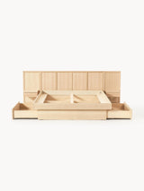 Otel Çift Kişilik Ahşap Karyola Meşe