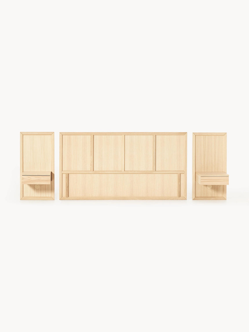 Otel Çift Kişilik Ahşap Karyola Meşe