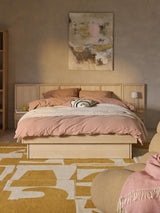 Otel Çift Kişilik Ahşap Karyola Meşe