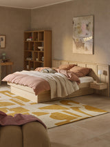 Otel Çift Kişilik Ahşap Karyola Meşe