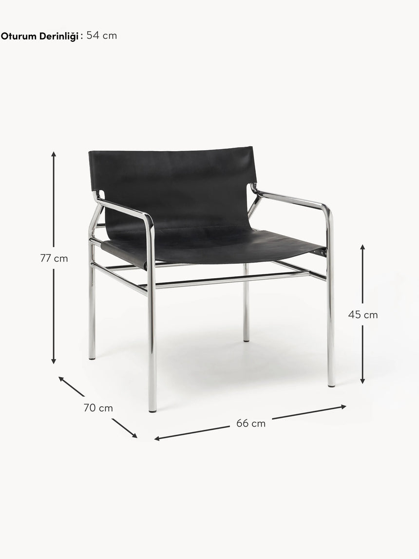 Palm Deri Tekli Koltuk Siyah