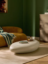 Pika Organik Form Ahşap Orta Sehpa Mat Bej 135 cm