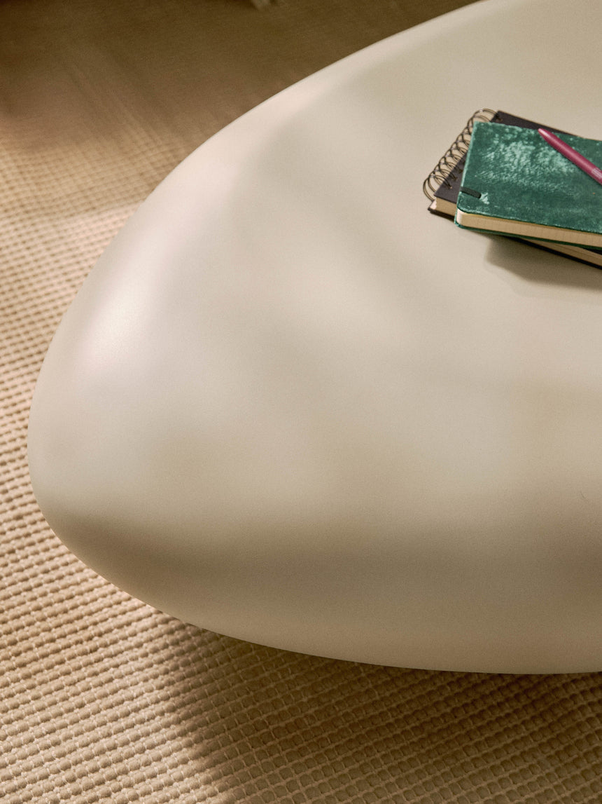 Pika Organik Form Ahşap Orta Sehpa Mat Bej 135 cm