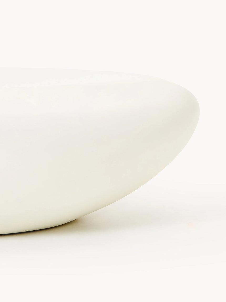 Pika Organik Form Ahşap Orta Sehpa Mat Kırık Beyaz 100 cm