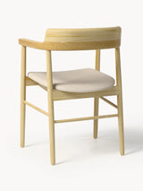 Pira Bej Minderli Ahşap Sandalye Meşe