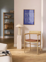 Pira Kahve Deri Minderli Ahşap Sandalye Meşe