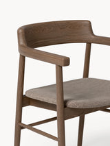 Pira Kahve Minderli Ahşap Sandalye Ceviz