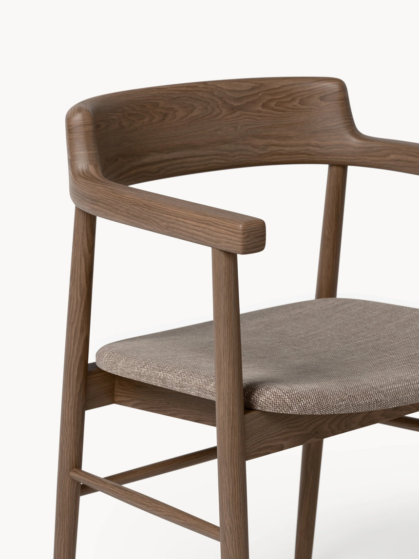 Pira Kahve Minderli Ahşap Sandalye Ceviz