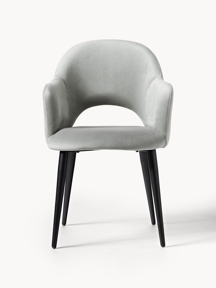 Poli Kollu Kumaş Sandalye Açık Gri