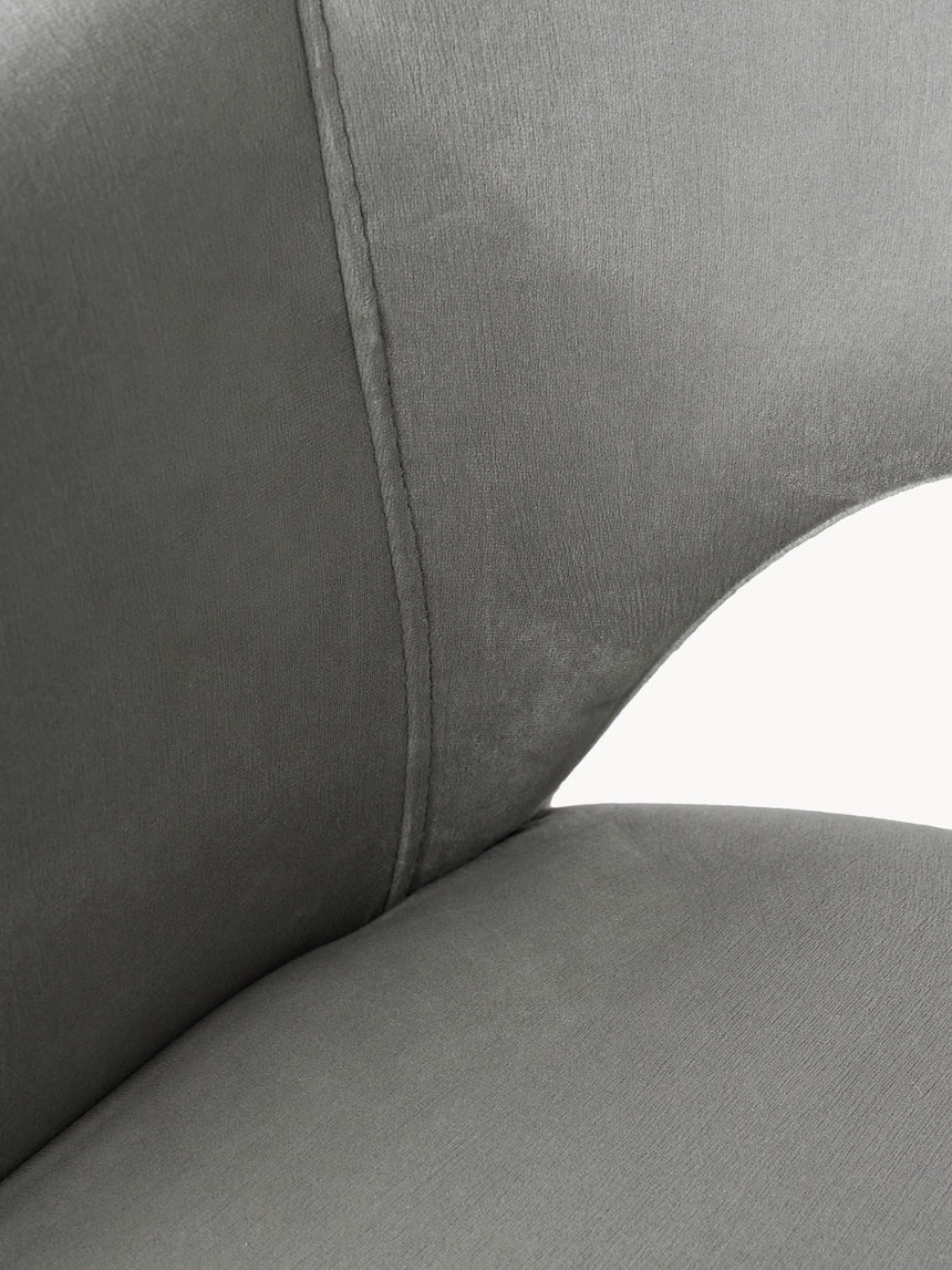 Poli Kollu Kumaş Sandalye Açık Gri