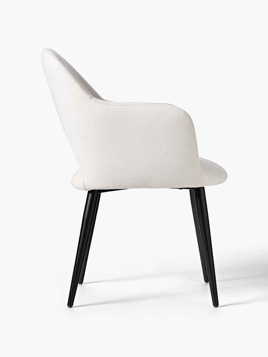 Poli Kollu Kumaş Sandalye Kırık Beyaz