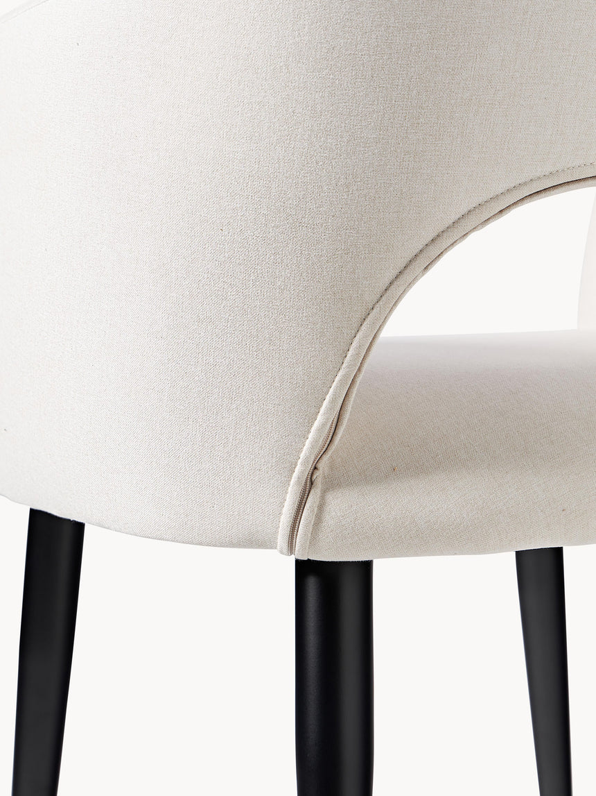 Poli Kollu Kumaş Sandalye Kırık Beyaz