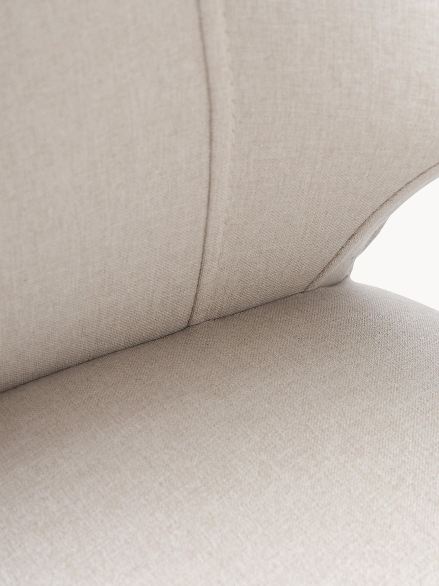 Poli Kollu Kumaş Sandalye Kırık Beyaz