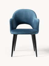 Poli Kollu Kumaş Sandalye Mavi