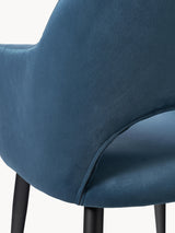 Poli Kollu Kumaş Sandalye Mavi