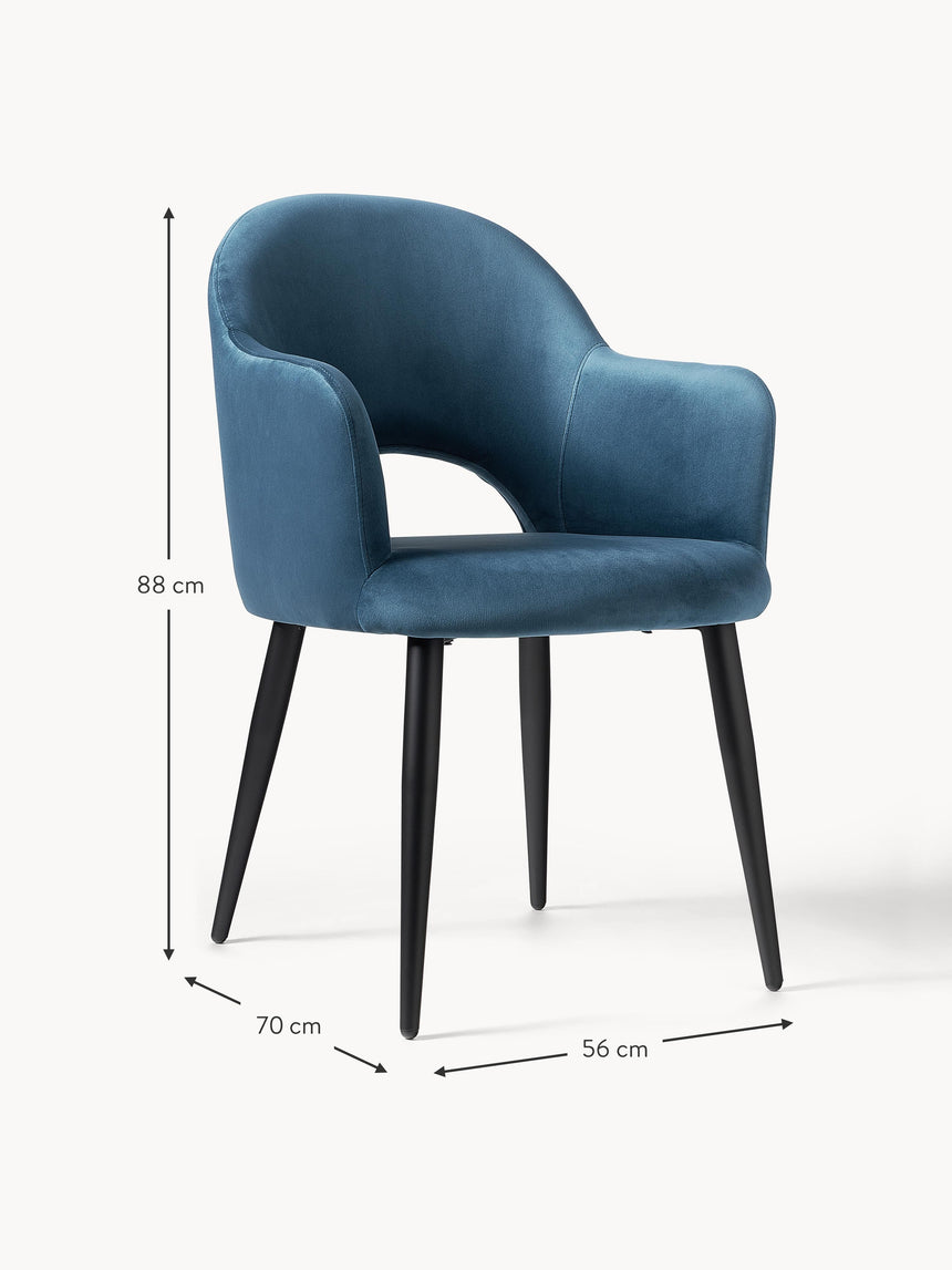 Poli Kollu Kumaş Sandalye Mavi