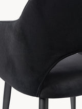 Poli Kollu Kumaş Sandalye Siyah