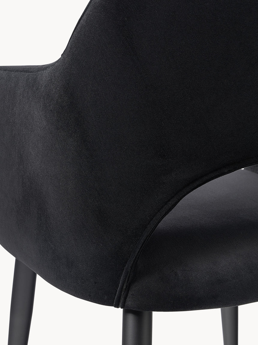 Poli Kollu Kumaş Sandalye Siyah