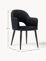 Poli Kollu Kumaş Sandalye Siyah