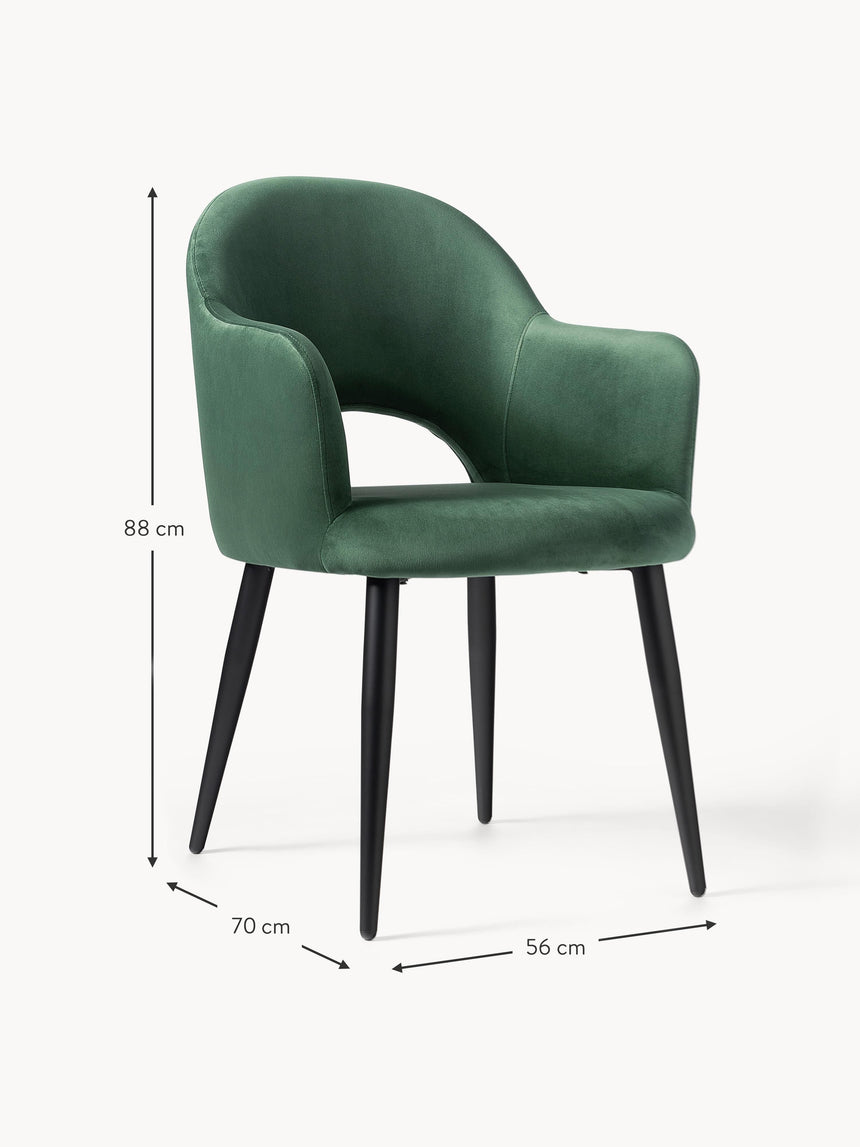 Poli Kollu Kumaş Sandalye Yeşil