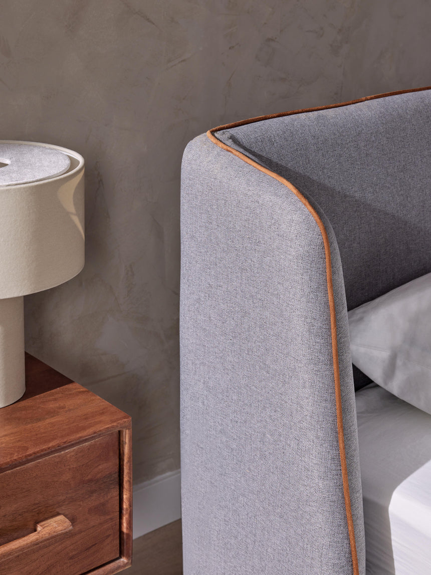 Polina Çift Kişilik Karyola Gri