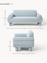 Polo İkili Koltuk Açık Mavi Bukle