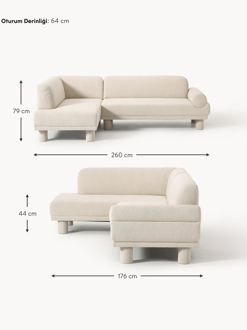 Polo Köşe Koltuk Açık Bej Bukle