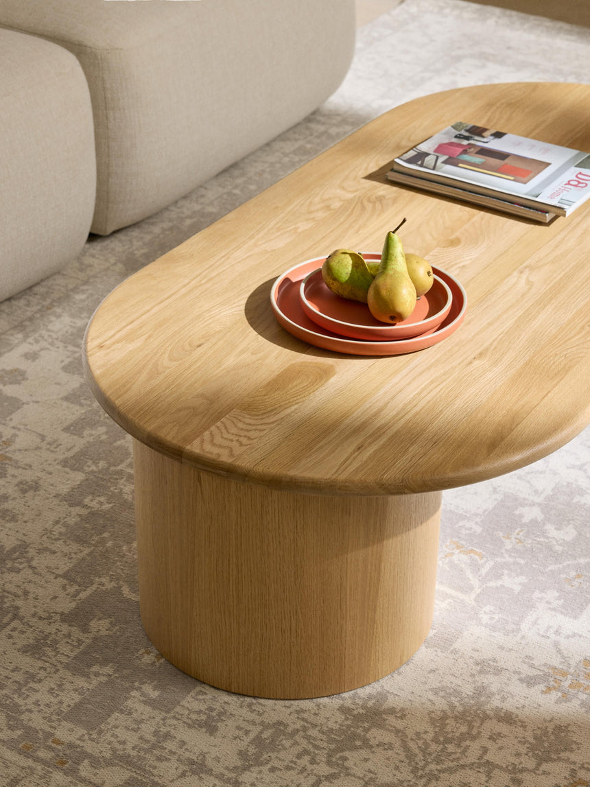 Polo Oval Ahşap Orta Sehpa Meşe