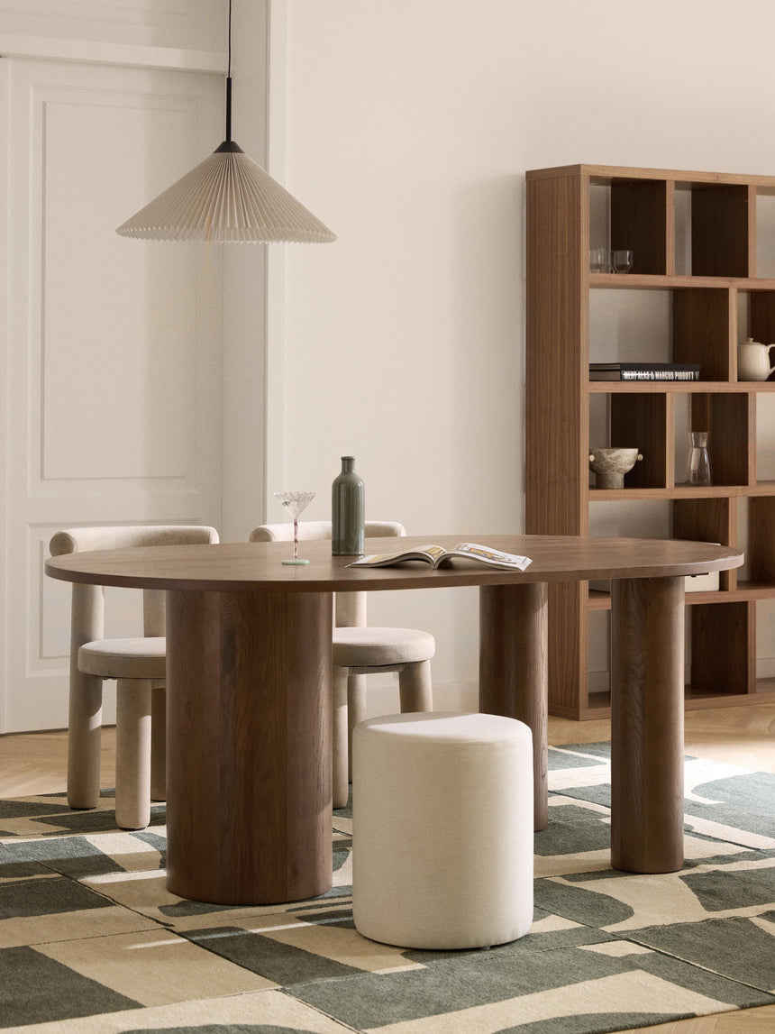 Polo Oval Ahşap Yemek Masası Ceviz