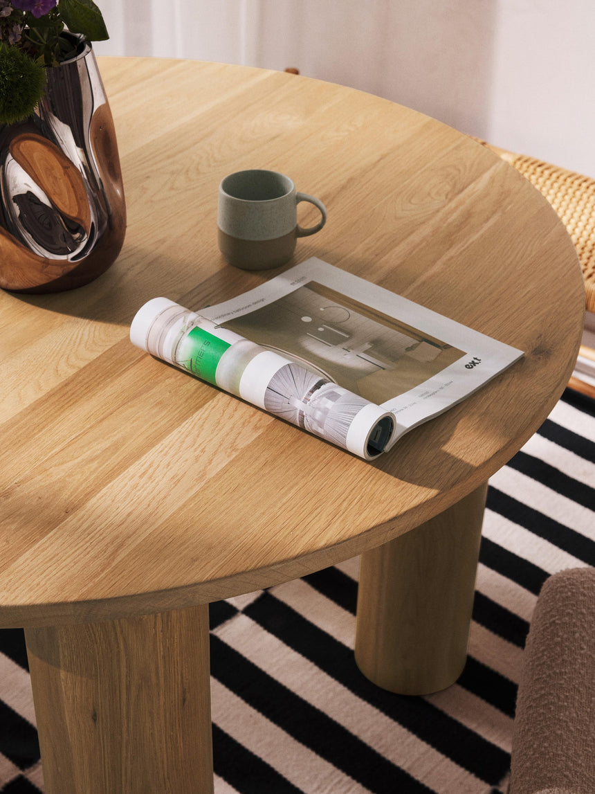 Polo Yuvarlak Ahşap Yemek Masası Meşe