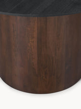 Polo Yuvarlak Siyah Mermer Tablalı Ahşap Yemek Masası Ceviz