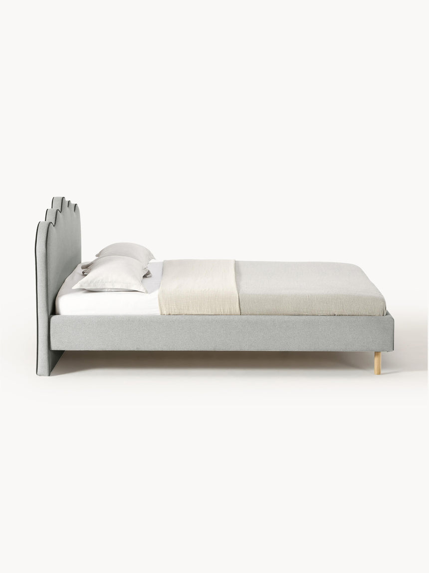 Polyana Çift Kişilik Karyola Açık Gri