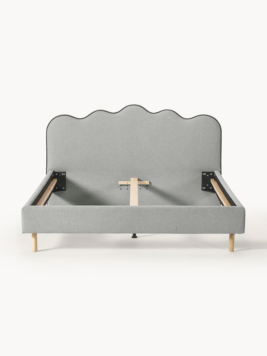 Polyana Çift Kişilik Karyola Açık Gri