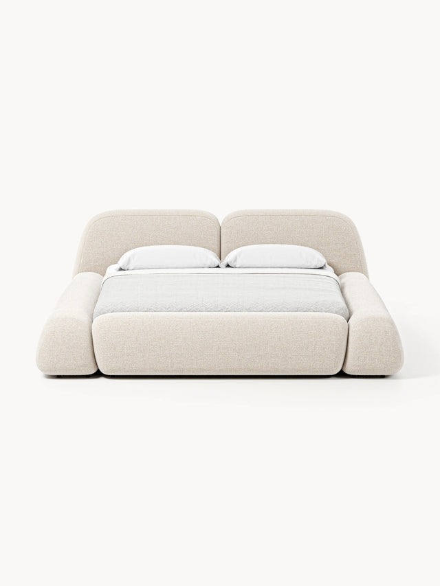 Prag Çift Kişilik Karyola Açık Bej Bukle