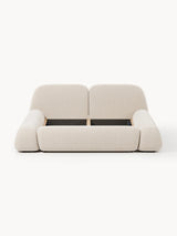 Prag Çift Kişilik Karyola Açık Bej Dokuma Kadife