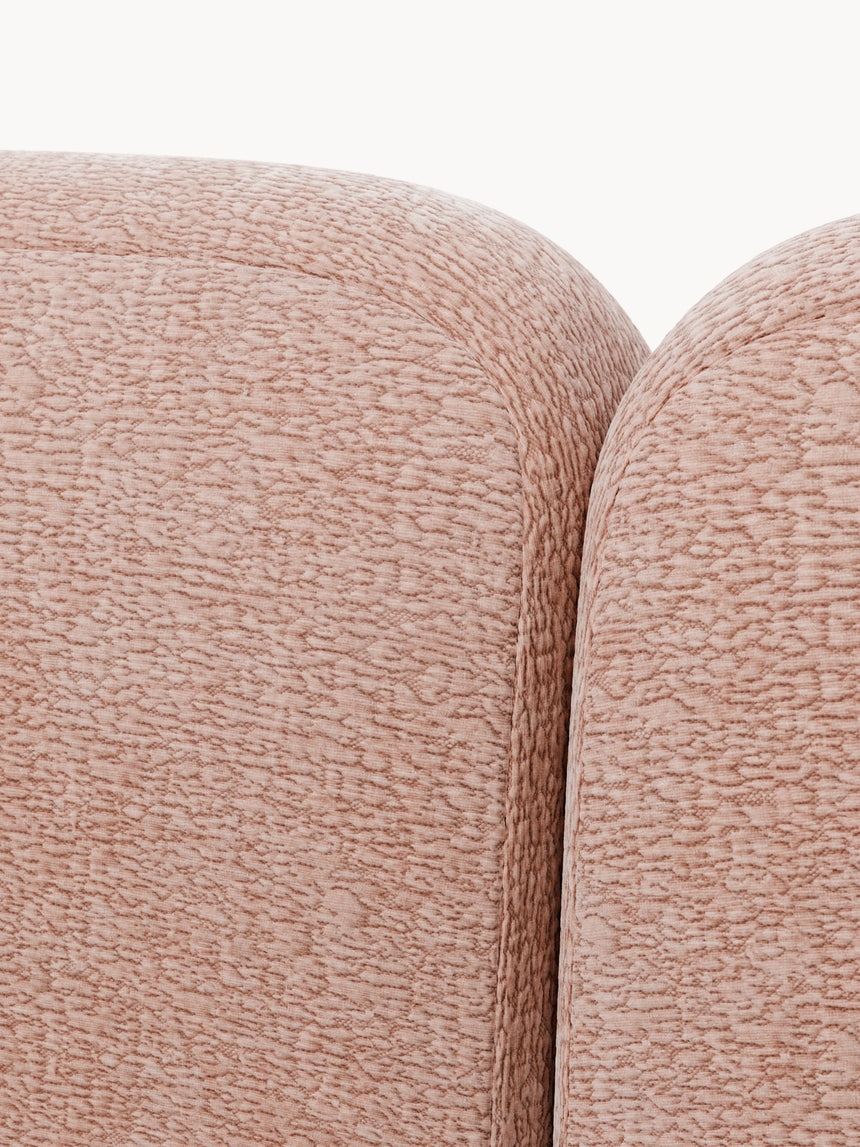 Prag Çift Kişilik Karyola Açık Pembe Dokuma Kadife