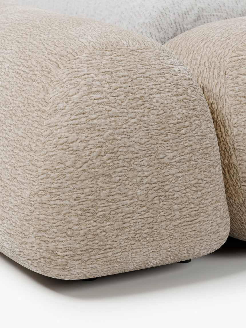 Prag Çift Kişilik Karyola Bej Dokuma Kadife