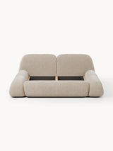 Prag Çift Kişilik Karyola Bej Dokuma Kadife