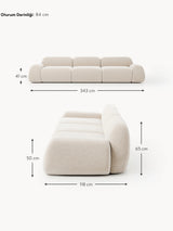 Prag Dörtlü Koltuk Açık Bej Dokuma Kadife