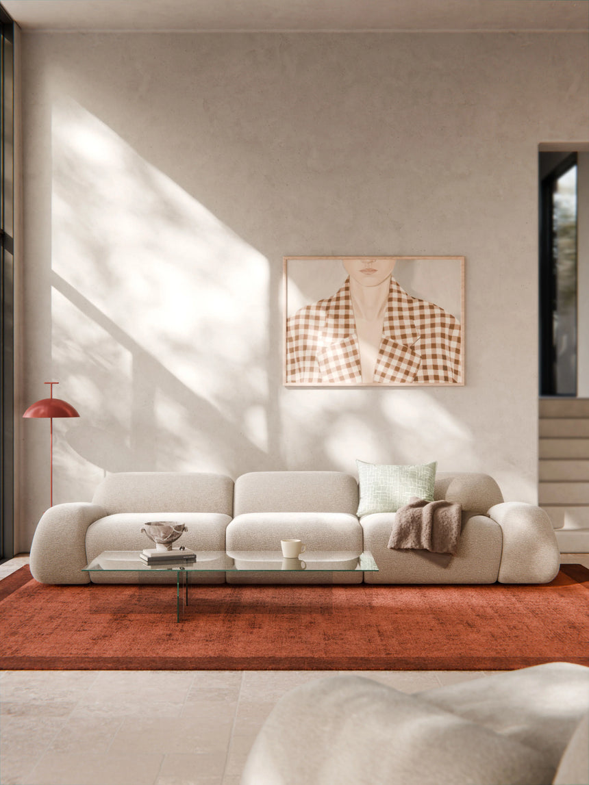 Prag Dörtlü Koltuk Açık Bej Dokuma Kadife