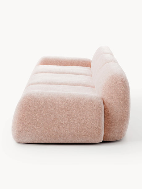 Prag Dörtlü Koltuk Açık Pembe Dokuma Kadife - modern tasarımlı, yumuşak dokulu koltuk.