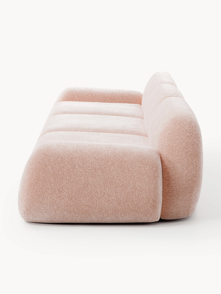Prag Dörtlü Koltuk Açık Pembe Dokuma Kadife - modern tasarımlı, yumuşak dokulu koltuk.