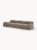 Prag Dörtlü Koltuk Boz Kahverengi Teddy