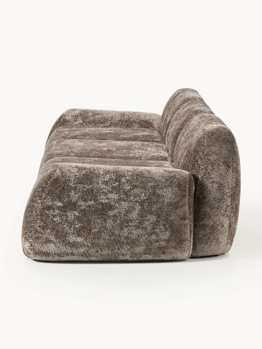 Prag Dörtlü Koltuk Boz Kahverengi Teddy