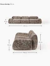 Prag Dörtlü Koltuk Boz Kahverengi Teddy