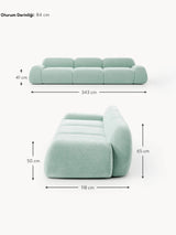 Prag Dörtlü Koltuk Mint Yeşili Dokuma Kadife