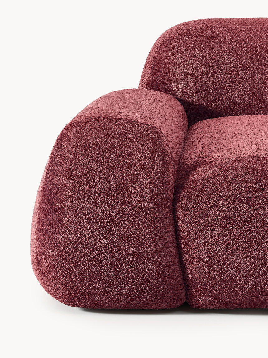 Prag Dörtlü Koltuk Şarap Kırmızısı Teddy