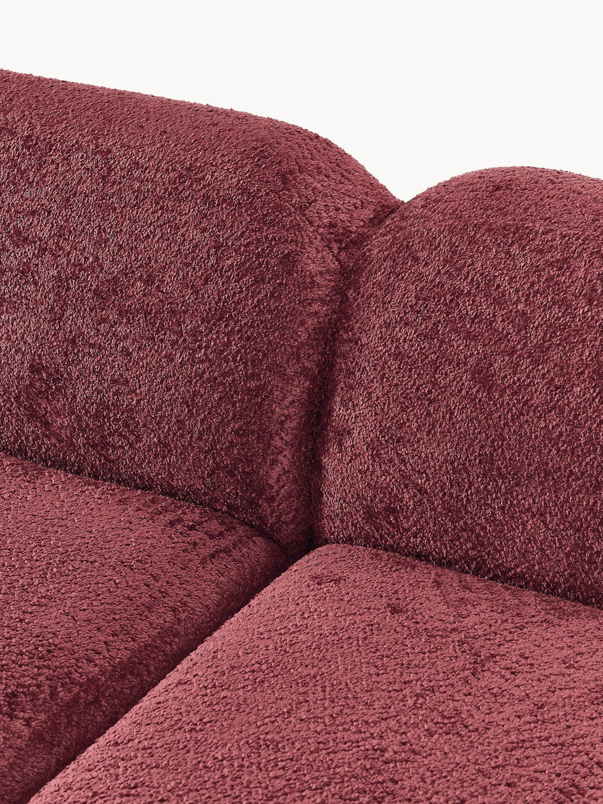 Prag Dörtlü Koltuk Şarap Kırmızısı Teddy