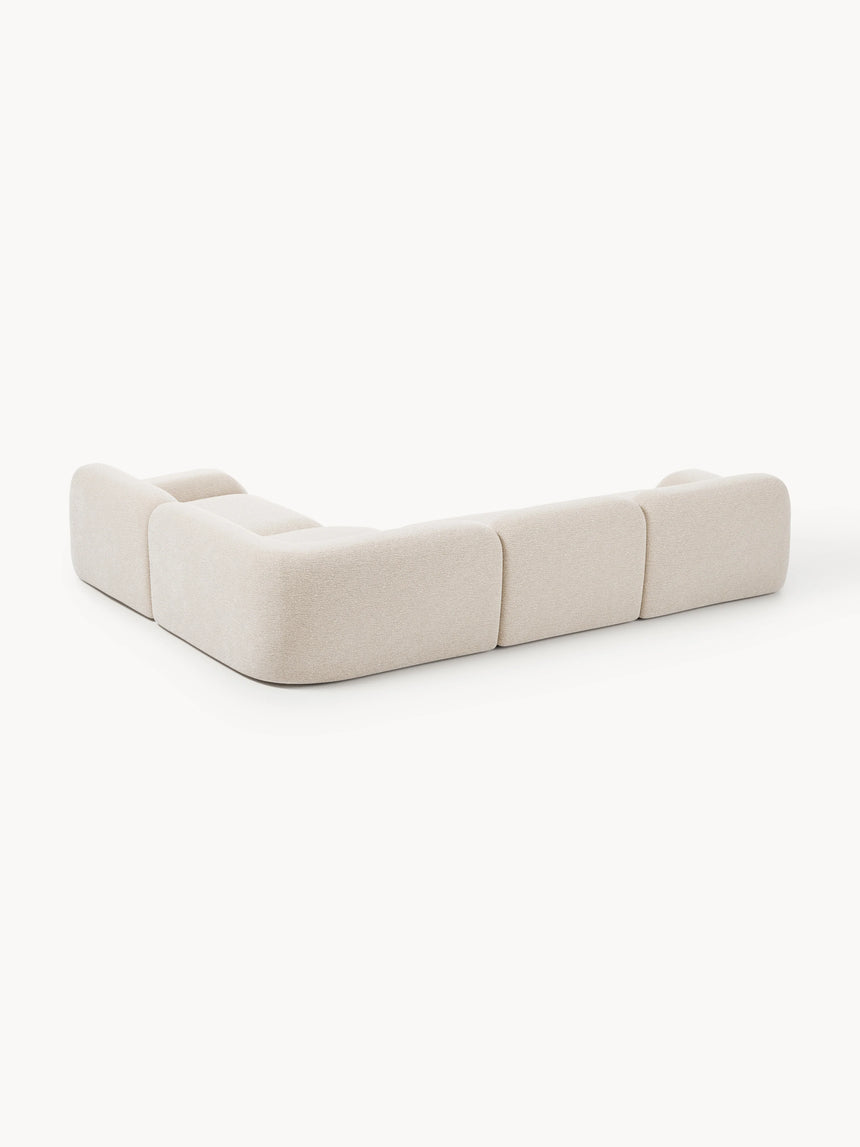 Prag Köşe Koltuk Açık Bej Dokuma Kadife