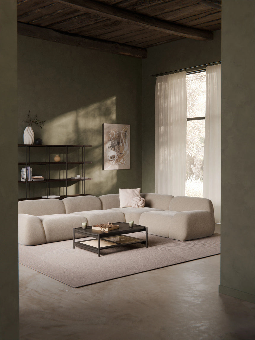 Prag Köşe Koltuk Bej Dokuma Kadife